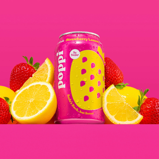 Prebiotic Soda Strawbery Lemon 355ml (POPPI)