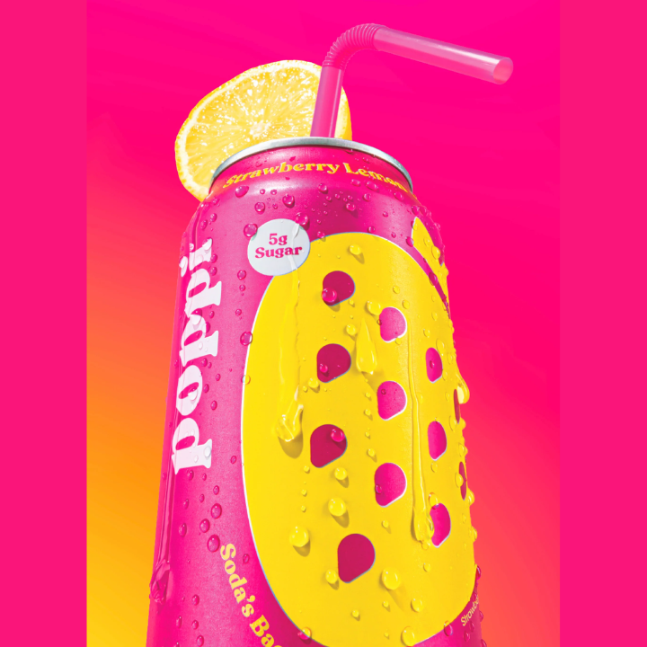 Prebiotic Soda Strawbery Lemon 355ml (POPPI)