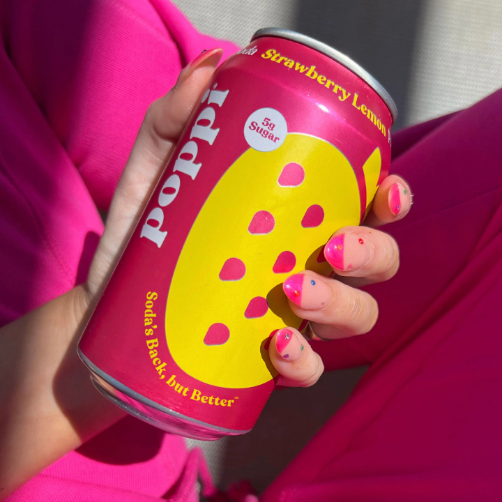 Prebiotic Soda Strawbery Lemon 355ml (POPPI)