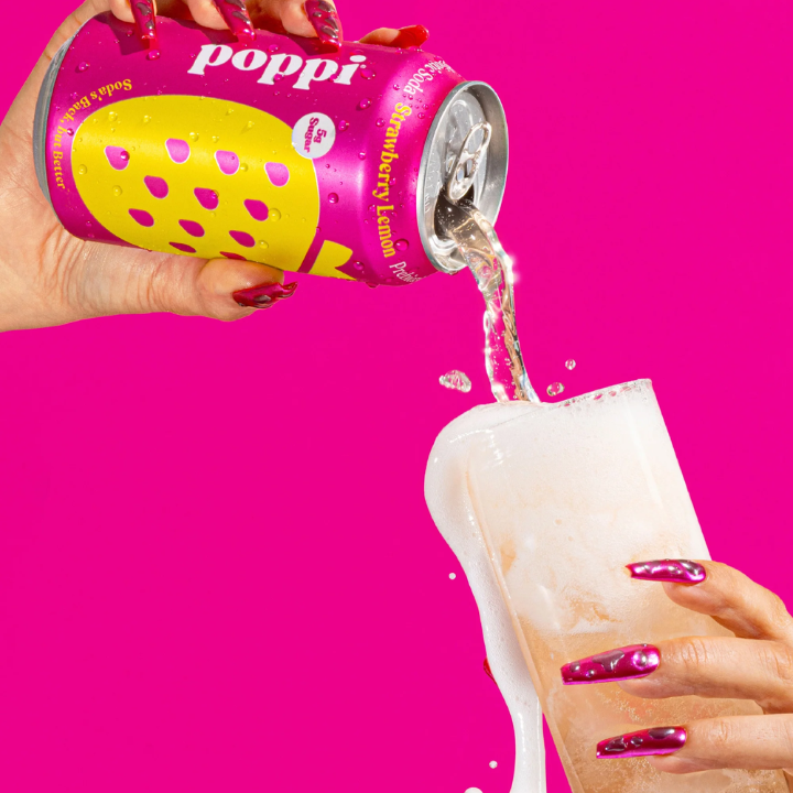 Prebiotic Soda Strawbery Lemon 355ml (POPPI)