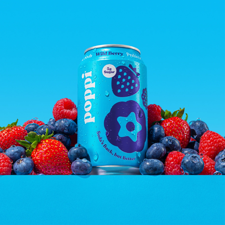 Prebiotic Soda Wild Berry 355ml (POPPI)