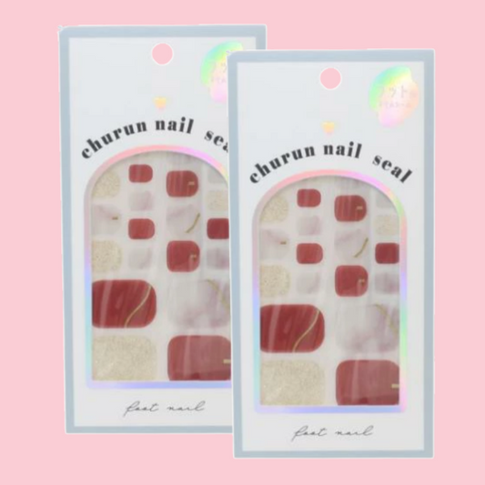 Pedicure Stickers Red X Gold (KAMIO JAPAN)