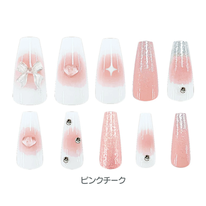 Press-On Nails Pink Cheek 24pcs (CRUX)