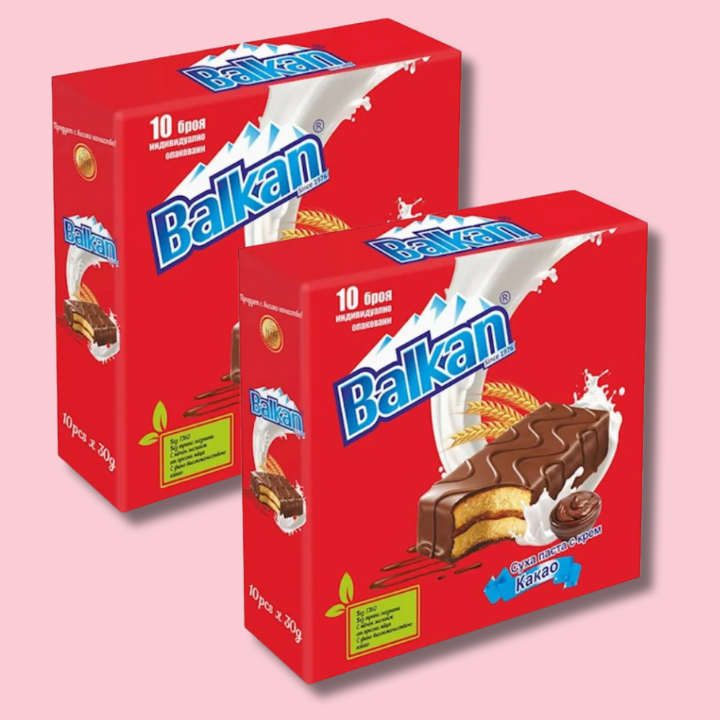 Balkan Cake Bar with Milk and Cocoa Cream 300g 10stk