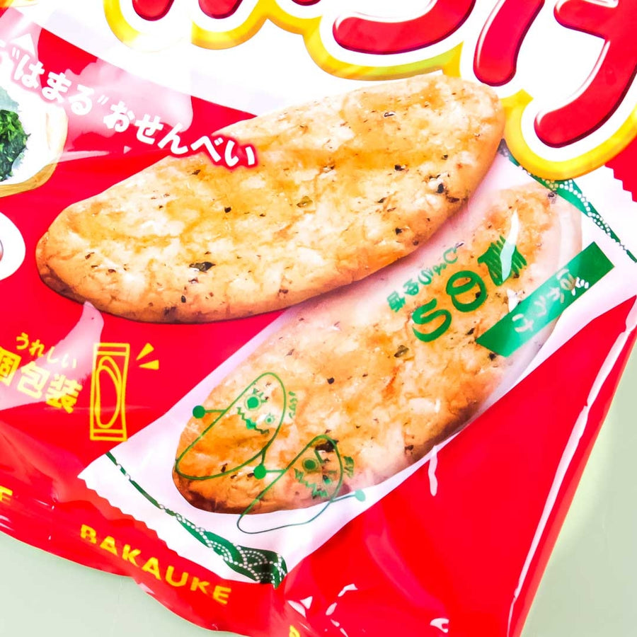 Bakauke Rice Crackers Aonori 110g (KURIYAMA)