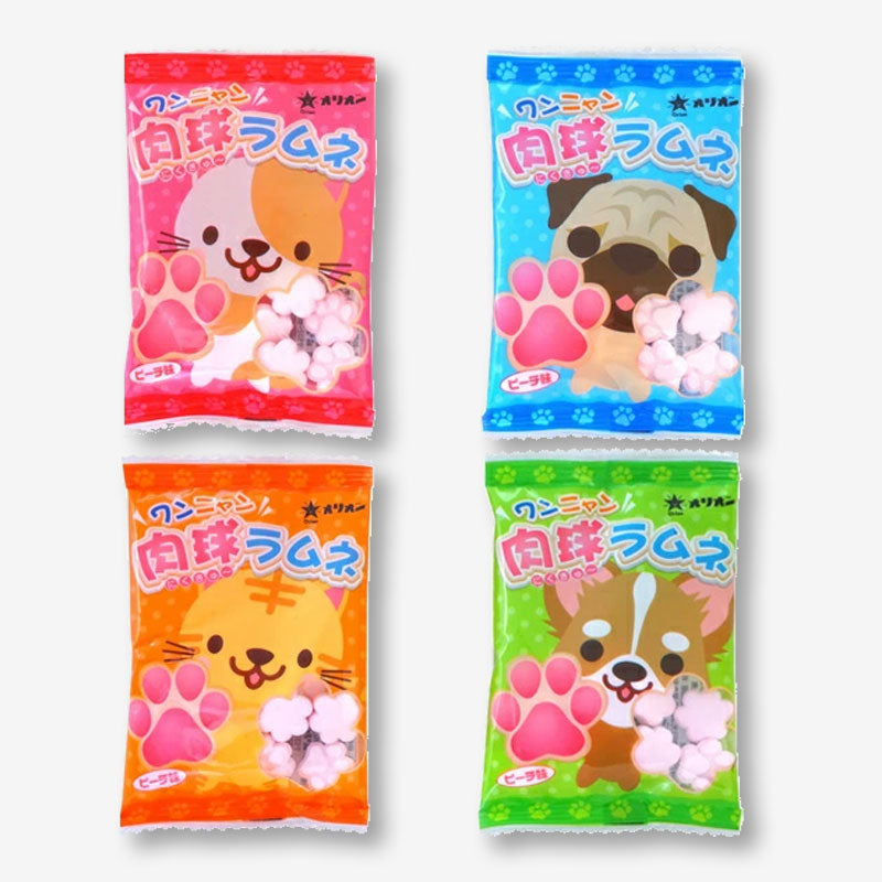 Wan Nyan Paw-Shaped Ramune Candy Peach 9g (ORION)