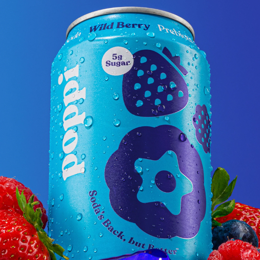 Prebiotic Soda Wild Berry 355ml (POPPI)