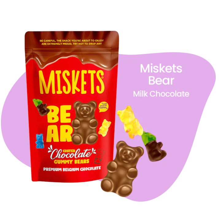 Coated Chocolate Bear Milk Chocolate Premium Belgium Chocolate 120g (MISKETS)