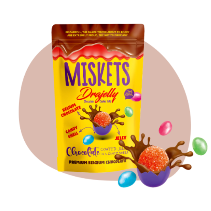 Coated Milk Chocolate Premium Belgium Jelly in a Candy Shell 120g (MISKETS)