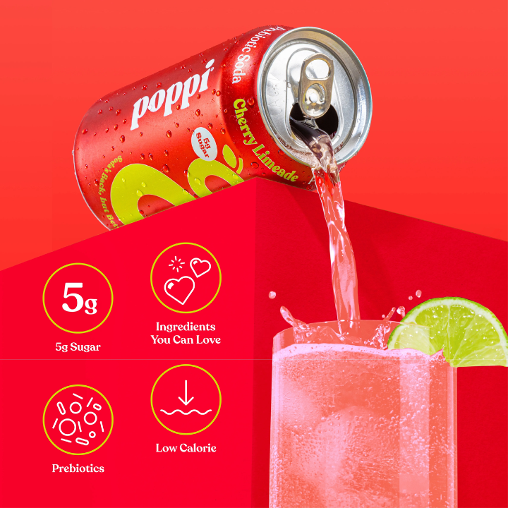 Prebiotic Soda Cherry Limeade 355ml (POPPI)