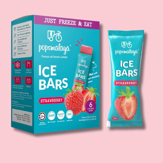 Pops Malaya Freeze-at-Home Sorbet Bars Strawberry 6 x 45ml