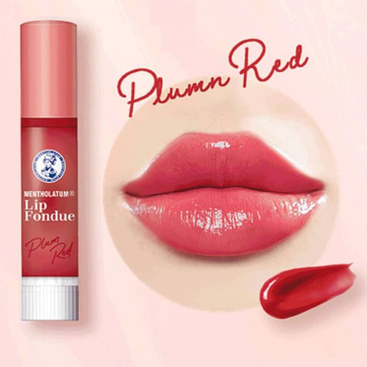 Mentholatum Lip Fondue Melty Lip Balm Plum Red Lipstick 3.2g (ROHTO)