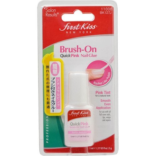 Neglelim Brush-On Quick Pink Nail Glue 5g (KISS NEW YORK)