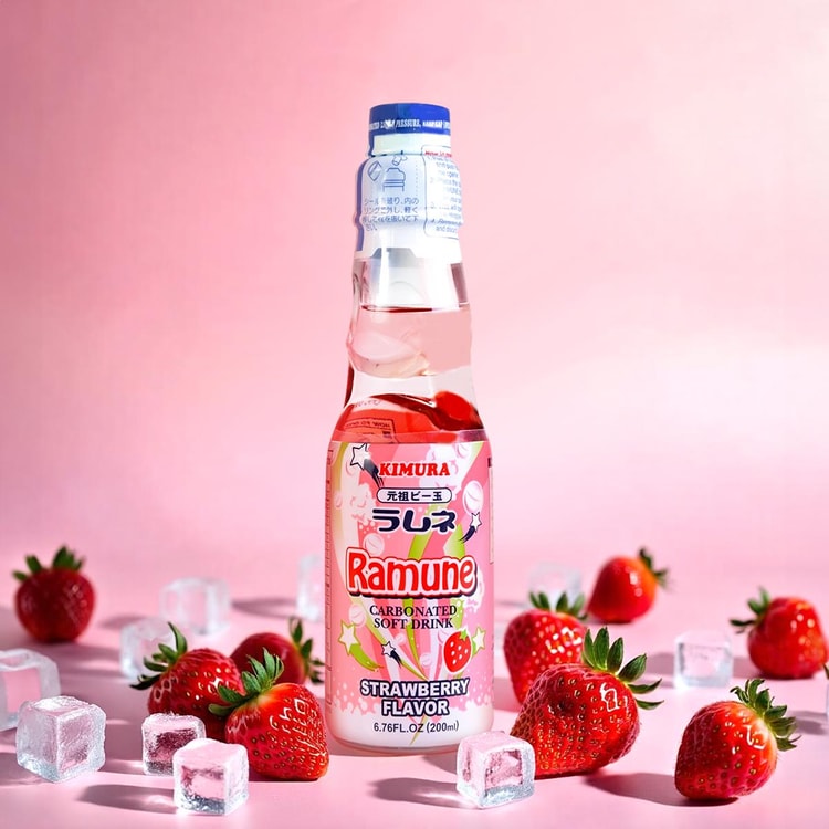 Ganso Ramune Strawberry 200ml (KIMURA)