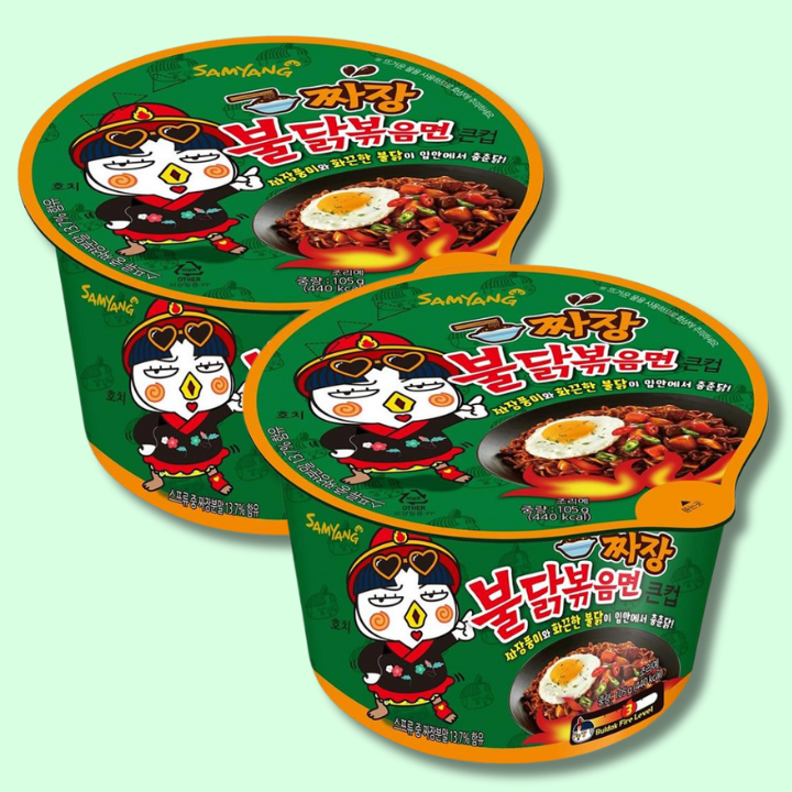 Big Cup Buldak Hot Chicken Stir-Fried Noodles Jjajang 105g (SAMYANG) DATOVARE