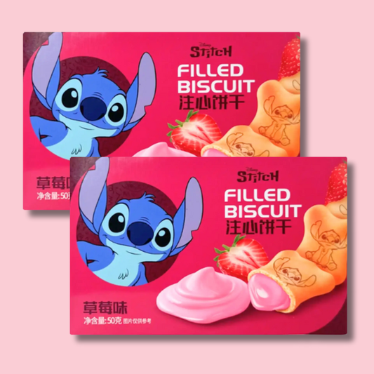 Disney Stitch Filled Biscuit Strawberry 50g