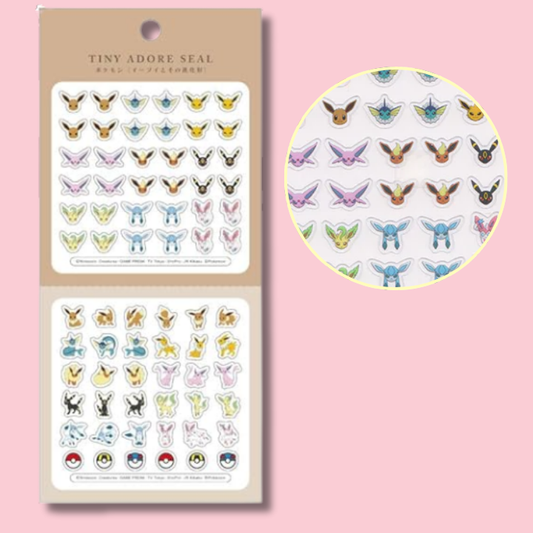 Tiny Adore Seal Sticker Sheet Eevee Evolution (KAMIO JAPAN)