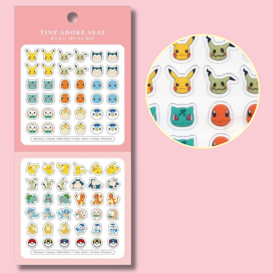 Tiny Adore Seal Sticker Sheet Pokemon Mix (KAMIO JAPAN)