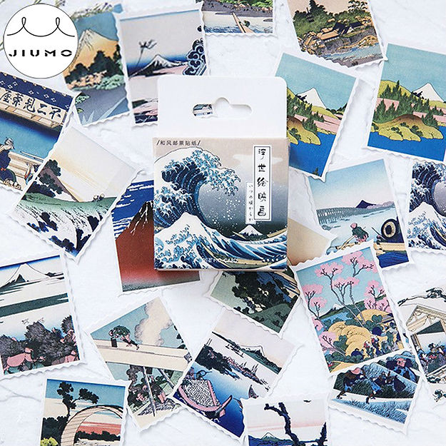 BUJO Vintage Retro Classic Style Stamp Album Mini Box Stickers