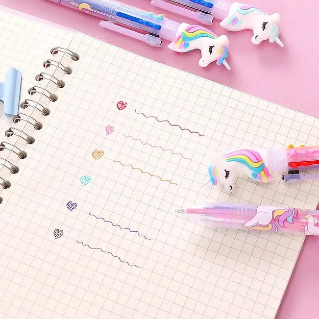 6 Farger Kulepenn 0.5mm Unicorn