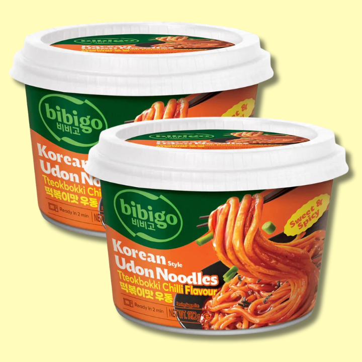 Korean Style Udon Noodles Tteokbokki Chilli Flavour 187.2g (BIBIGO)