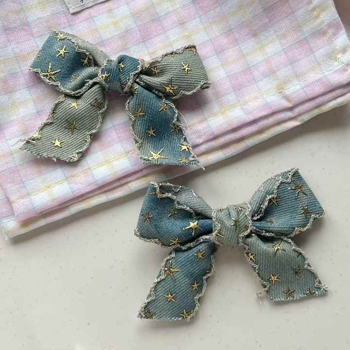 Hårspenne m/ Jeans Sløyfe 7cm