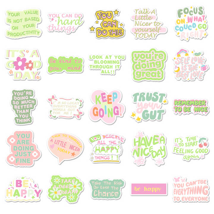 Sticker Flake Motivational Positive Phrases