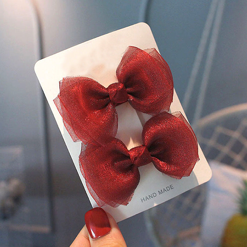 2-Pakning Hårspenne Mesh Ribbon