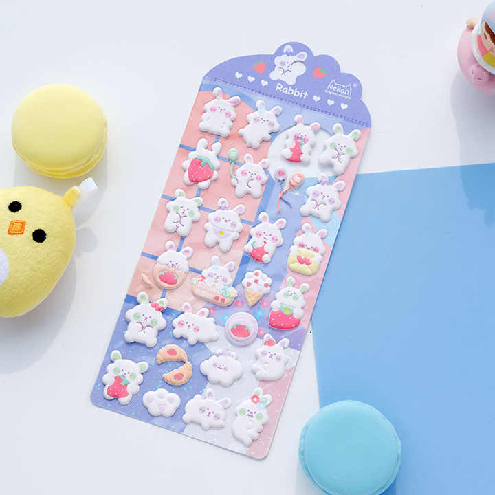 Sticker Sheet Stickers 3D Puffy Bunny (NEKONI)