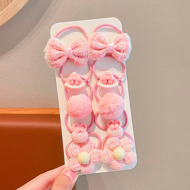 10-set Hårstrikk Kawaii Pink Collection