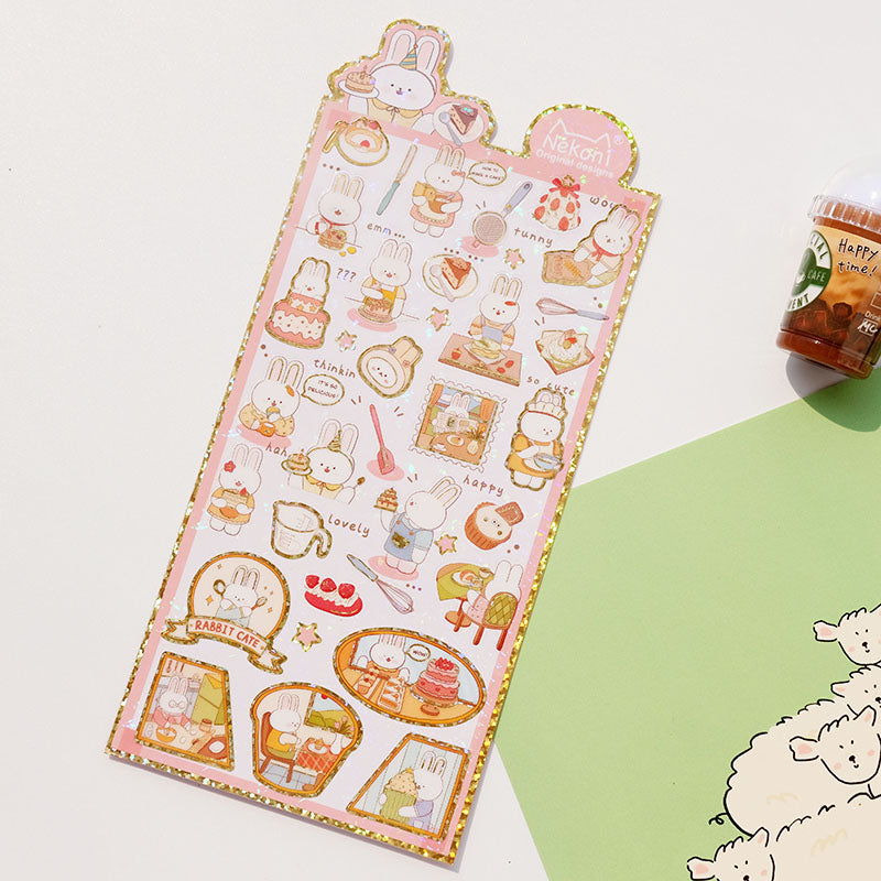 Sticker Sheet Stickers Glitter Animals (NEKONI)