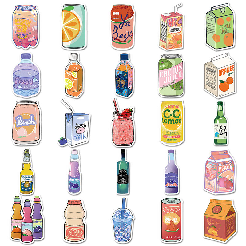 Sticker Flakes Carton Drinks