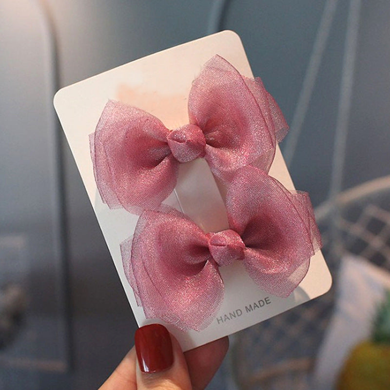 2-Pakning Hårspenne Mesh Ribbon