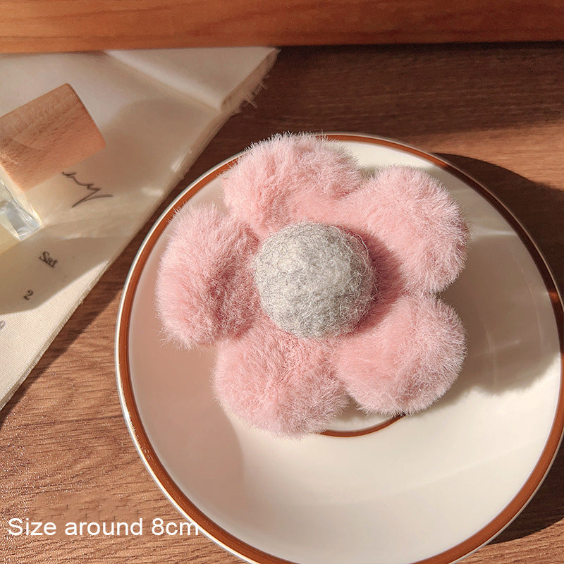 Hårklype Double Sided Fluffy Flower 8cm
