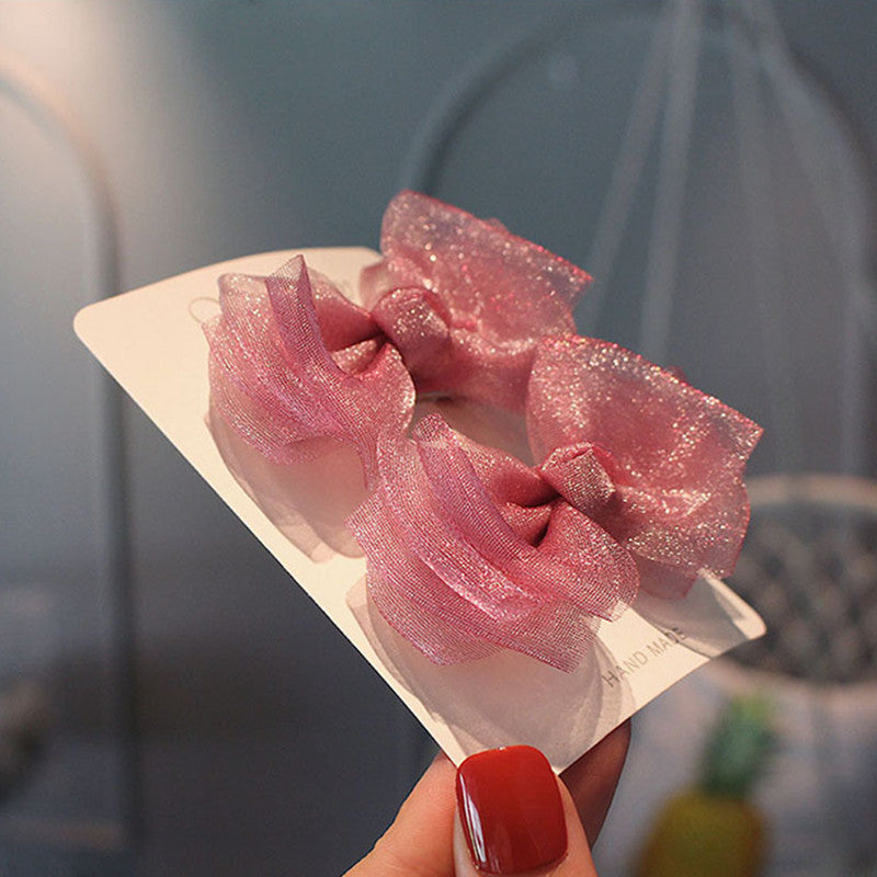 2-Pakning Hårspenne Mesh Ribbon