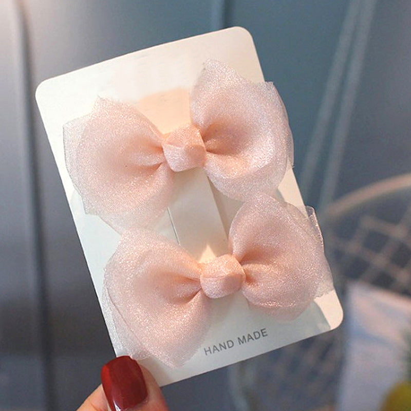 2-Pakning Hårspenne Mesh Ribbon