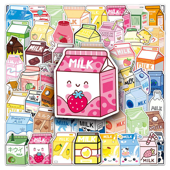 Sticker Flakes Cartoon Milk Cartons