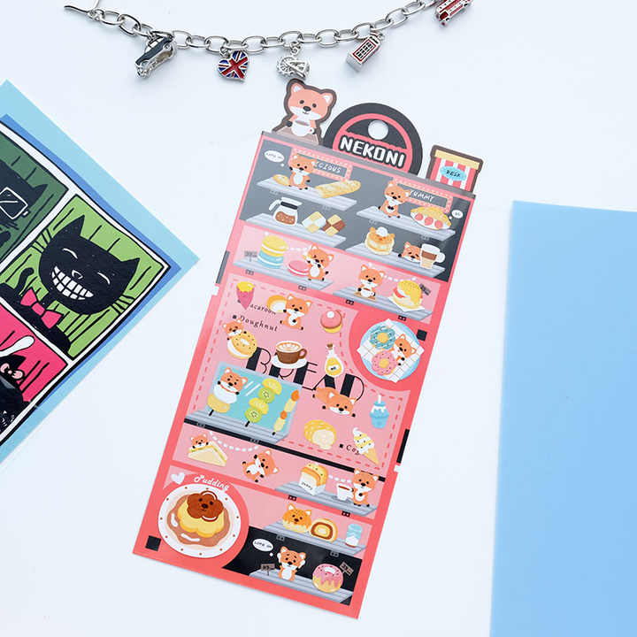 Sticker Sheet Stickers Animal Cooking Decals (NEKONI)