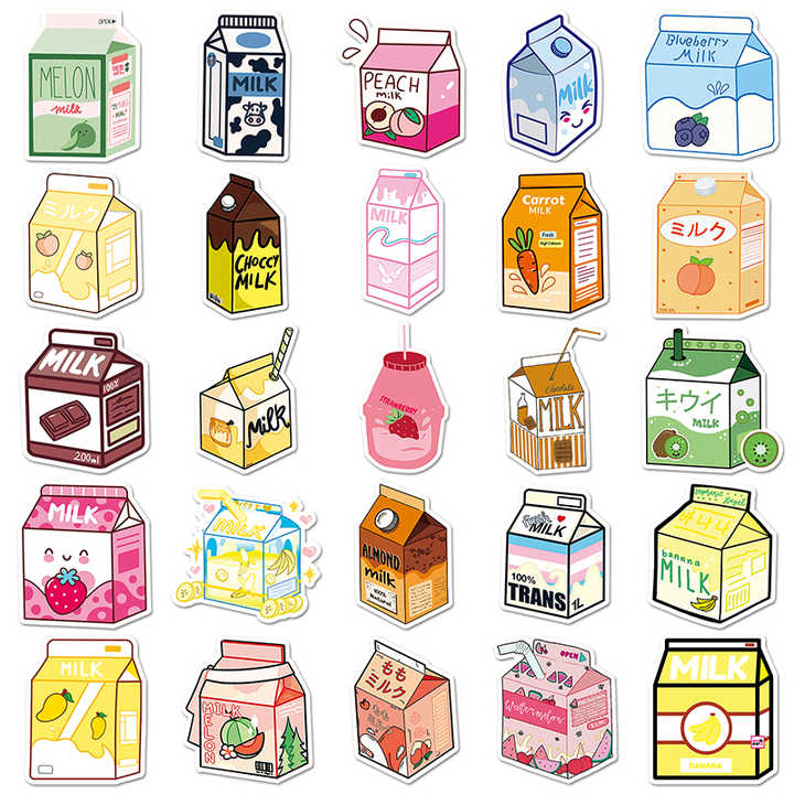 Sticker Flakes Cartoon Milk Cartons