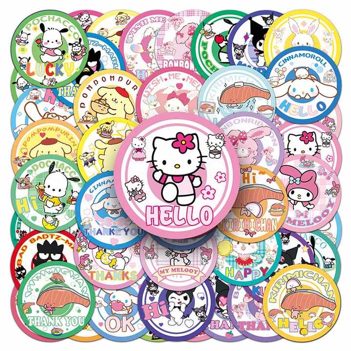 Sticker Flakes Sanrio Round Badge