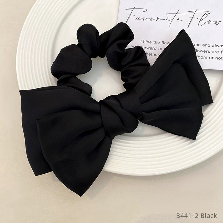 Scrunchie Sateng Bow Knot Silkeskjerf Hårbånd 15cm