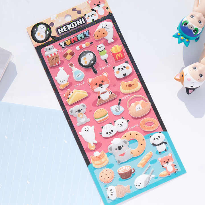 Sticker Sheet Stickers 3D Glitter Animals (NEKONI)