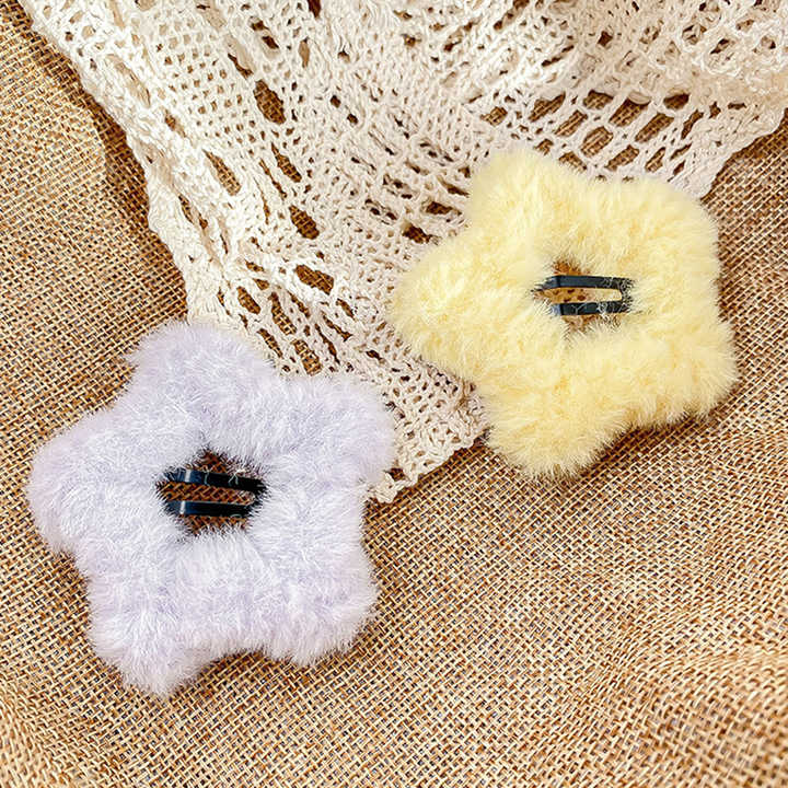 Hårspenne Fluffy Star 6.5cm