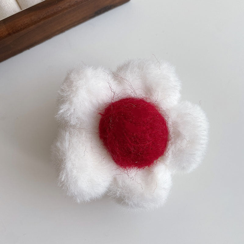 Hårklype Double Sided Fluffy Flower 9cm