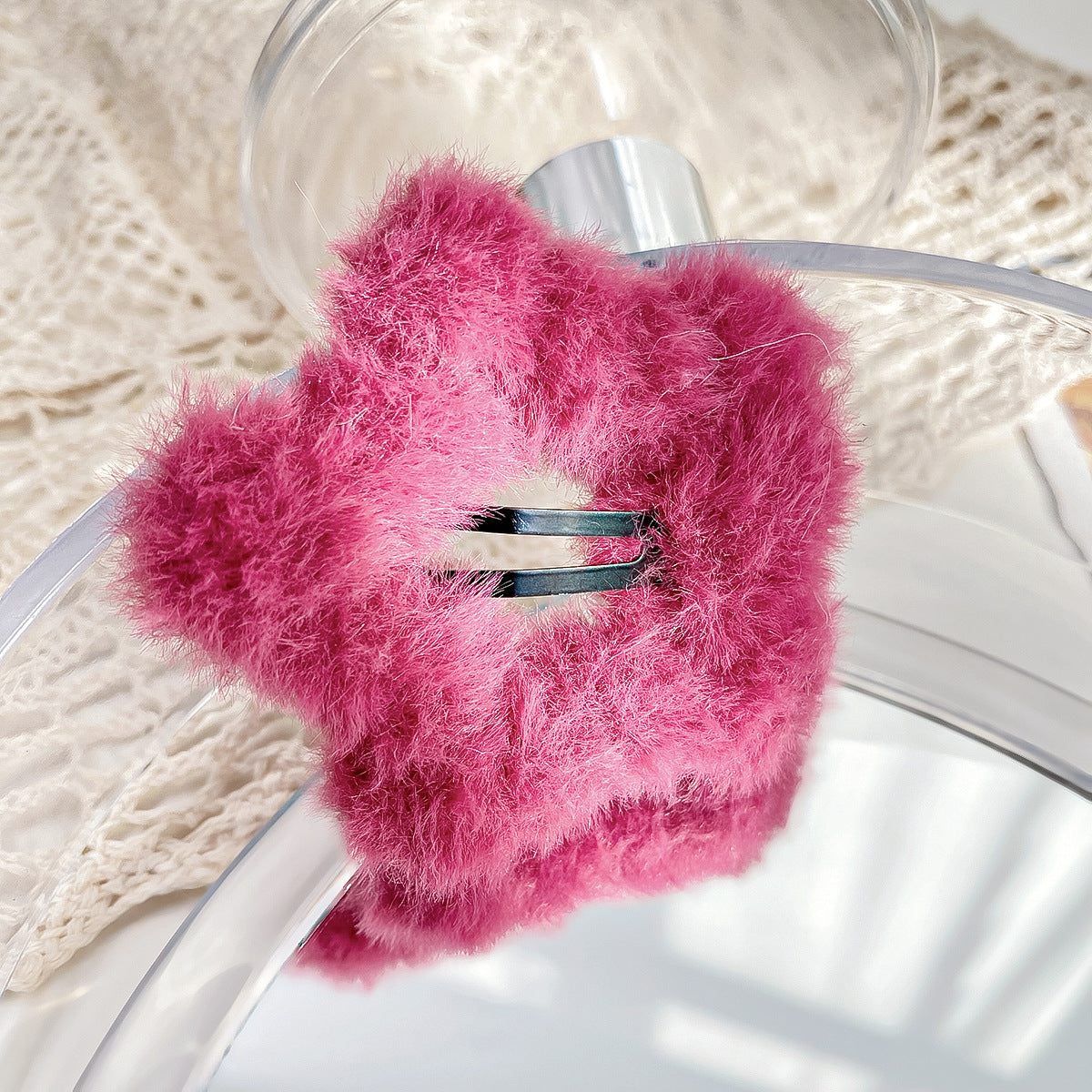 Hårspenne Fluffy Star 6.5cm