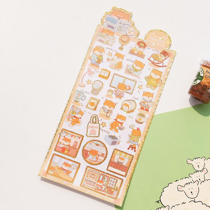 Sticker Sheet Stickers Glitter Animals (NEKONI)