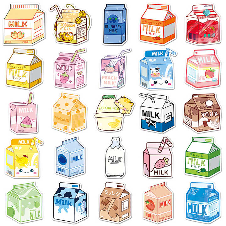 Sticker Flakes Cartoon Milk Cartons