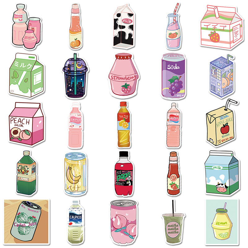 Sticker Flakes Carton Drinks