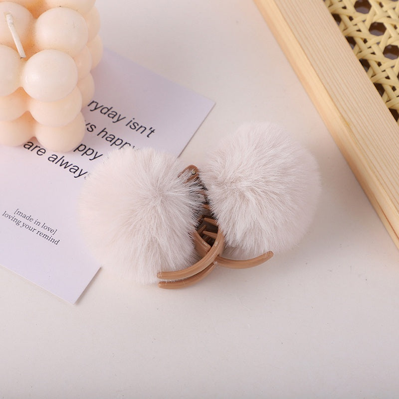 Hårklype Fancy Double Sided Fluffy Pom Pom Ball 9cm