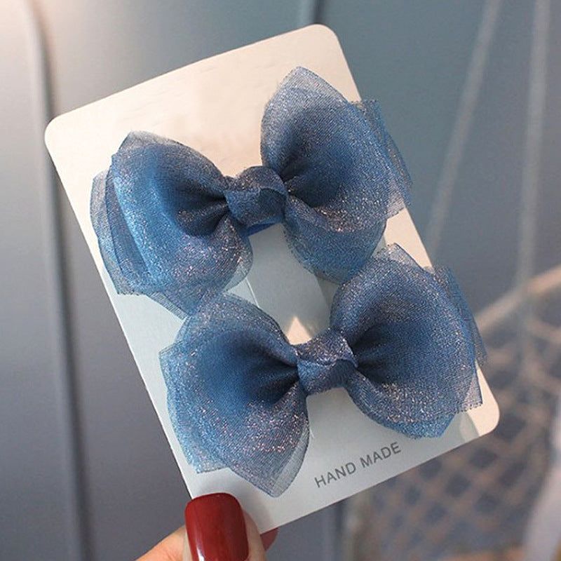 2-Pakning Hårspenne Mesh Ribbon